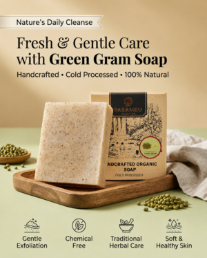 Natural Green Gram Soap for gentle skin cleansing.