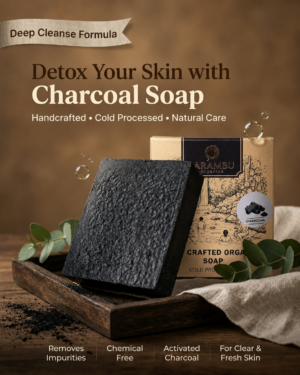 Natural Charcoal Soap for deep skin cleansing.